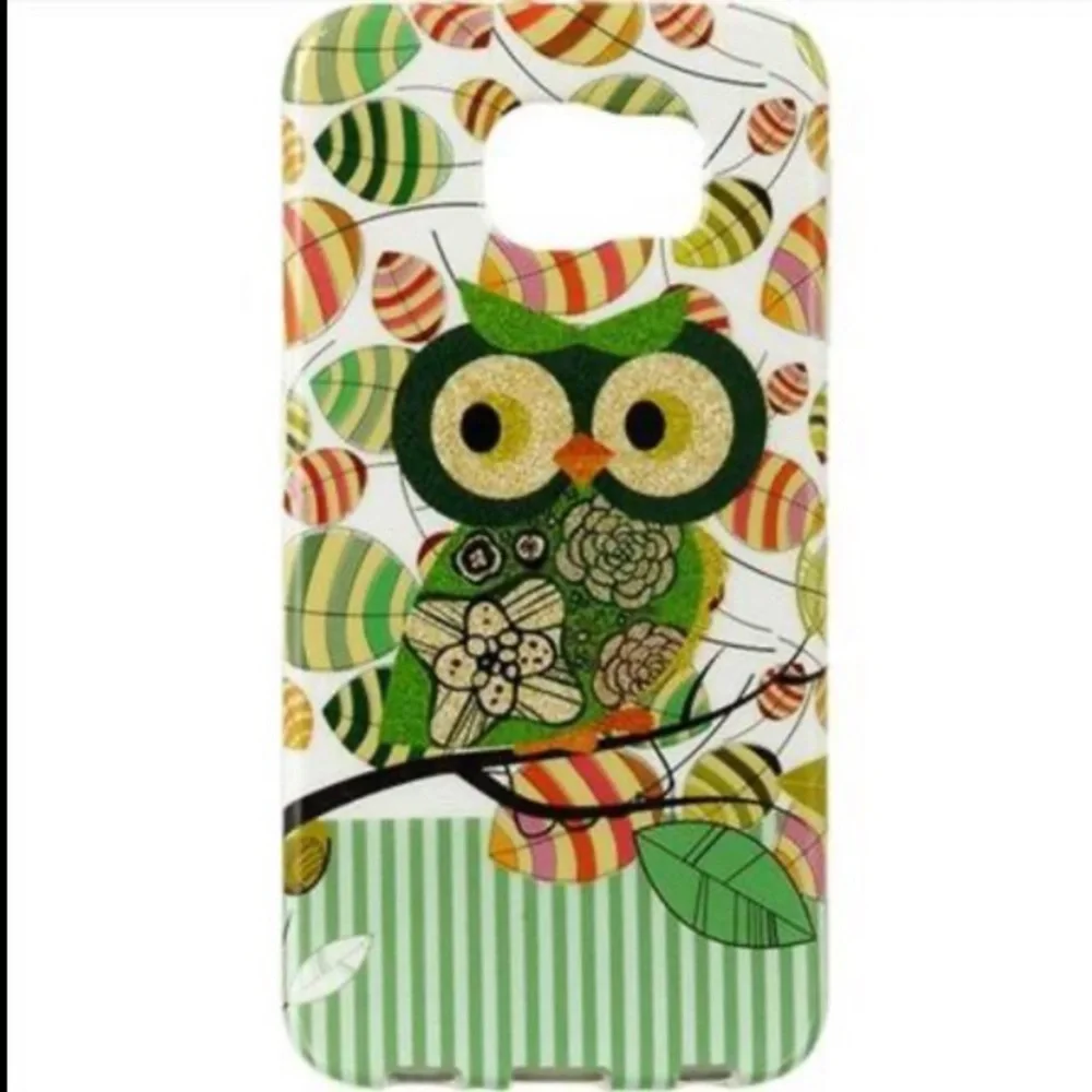 Samsung Galaxy S6 TPU IMD With Glitter Owl Green case